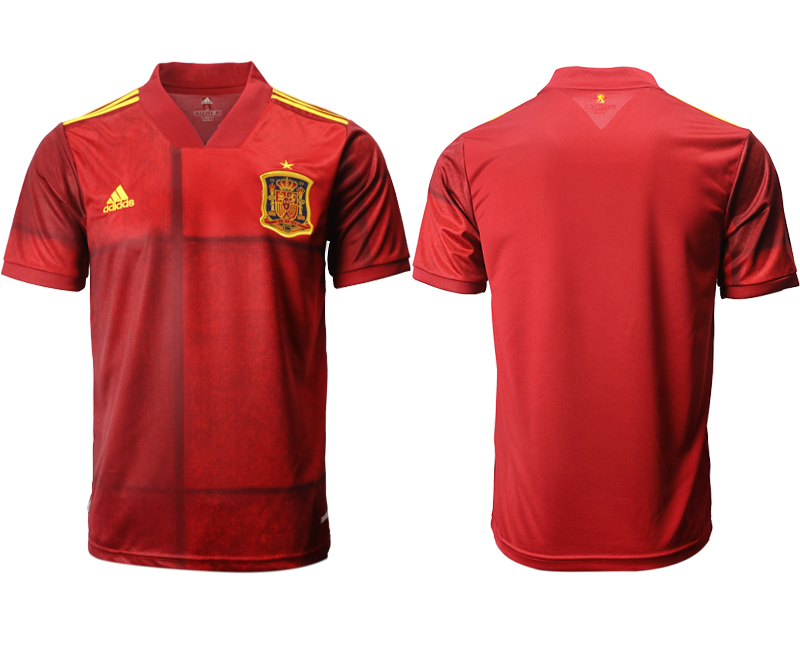 Men 2021 Europe Spain home AAA version soccer jerseys